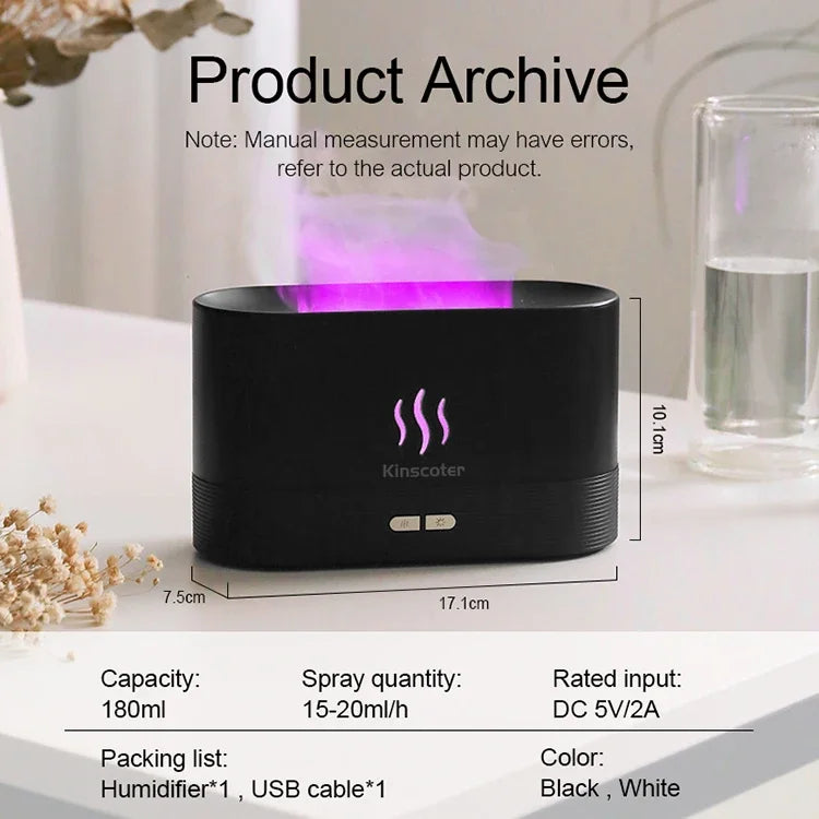 USB Desktop Flame Aroma Diffuser Humidifier